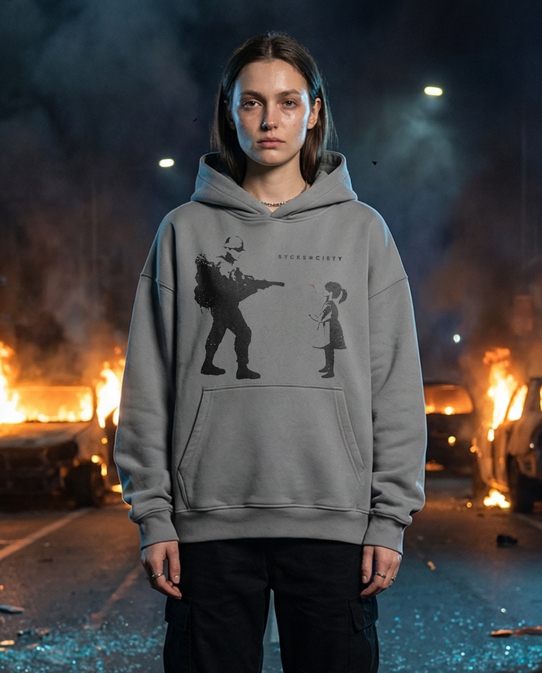 SYCK/ORGINALS — Oversized Grey Hoodie