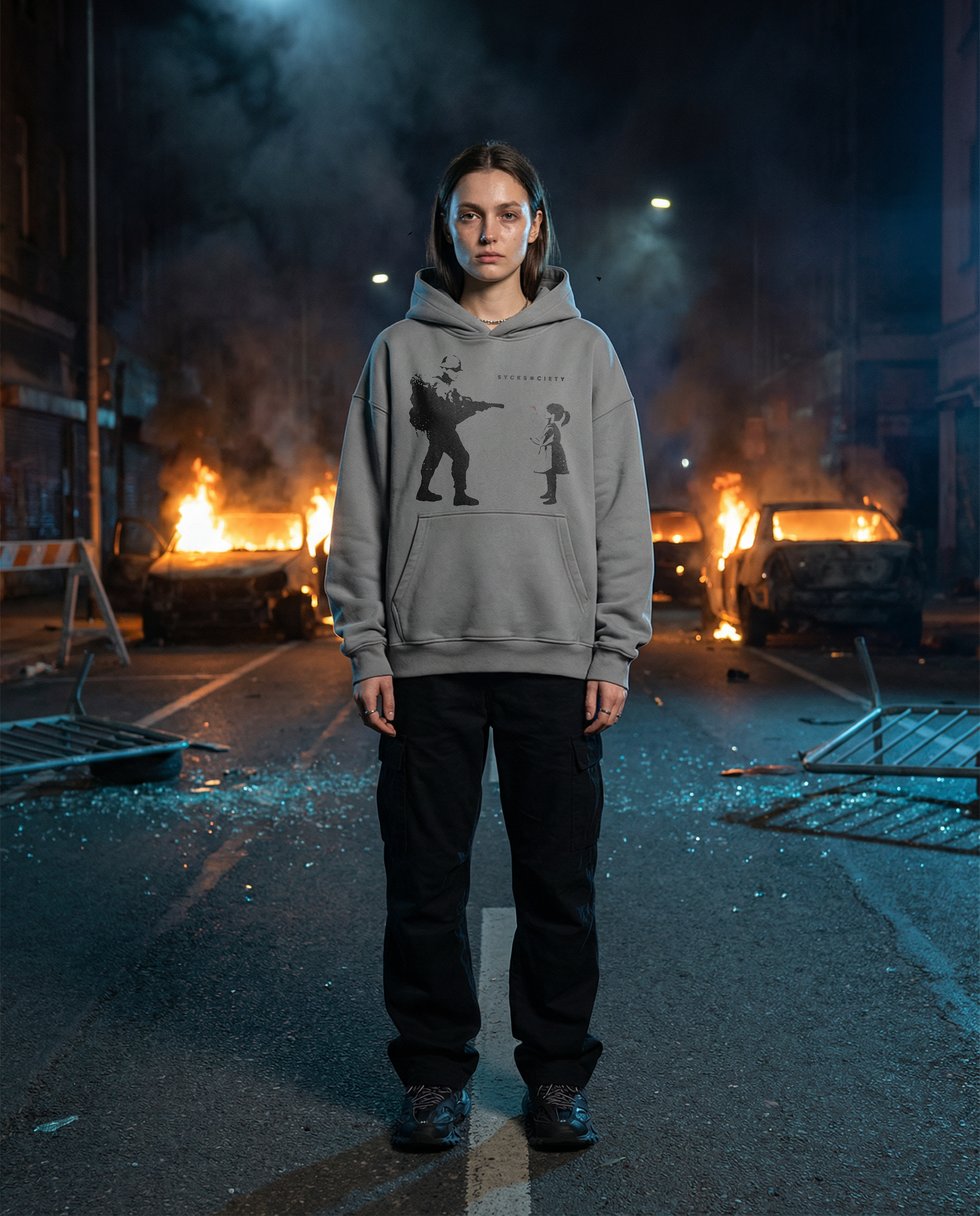 SYCK/ORGINALS — Oversized Grey Hoodie