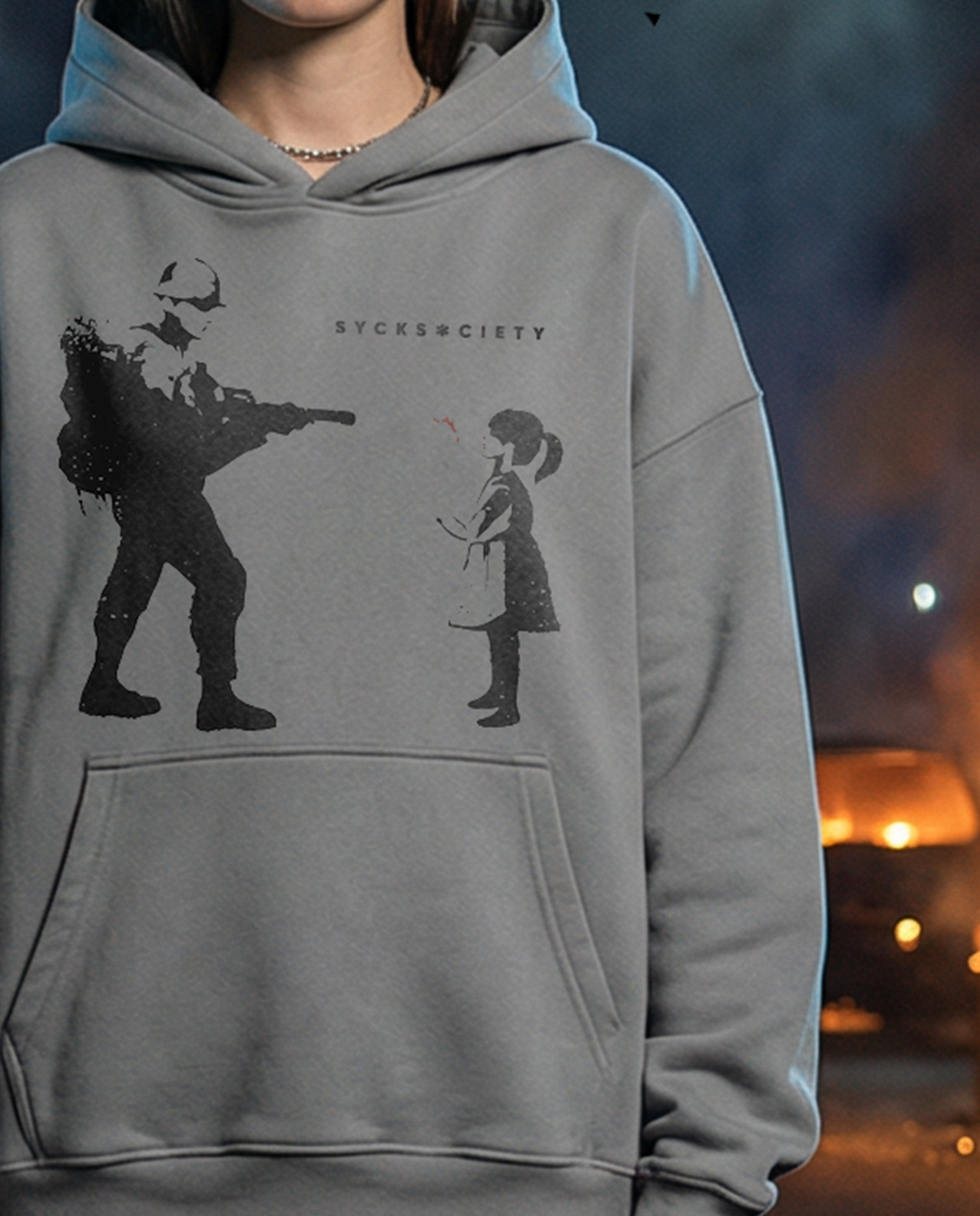 SYCK/ORGINALS — Oversized Grey Hoodie